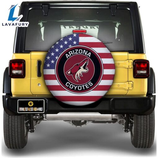 Arizona Coyotes Spare Tire Covers Custom US Flag Style