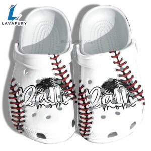 Ball Mom 3d Baseball Line Croc Shoes Gift Mother Cool Baseball Line Shoes Gift Grandma