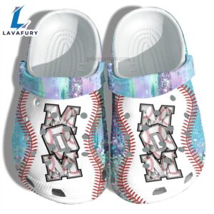 Baseball Mom Hippie Twinkle Croc Shoes Gift Mama Baseball Line Shoes Gift Mother Day