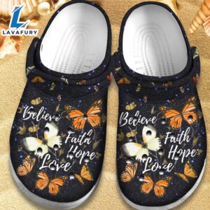 Believe Faith Hope Love Shoes  Butterfly Custom Shoes Gift For Women Girl Grandma Mother Daughter Sister