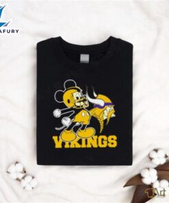 Best Mickey Mouse Cartoon Nfl Minnesota Vikings Football Player Helmet Logo Shirt