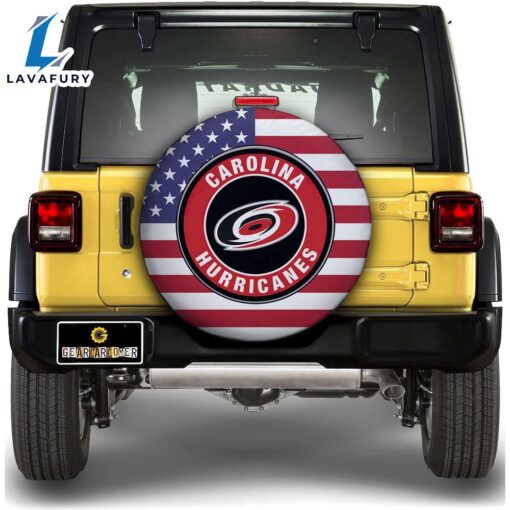 Carolina Hurricanes Spare Tire Covers Custom US Flag Style