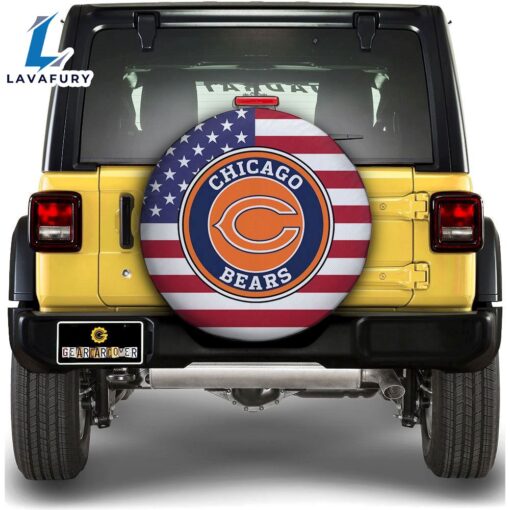 Chicago Bears Spare Tire Covers Custom US Flag Style