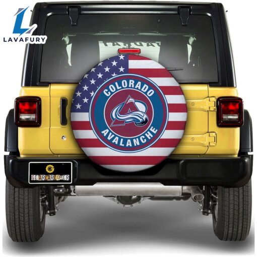 Colorado Avalanche Spare Tire Covers Custom US Flag Style