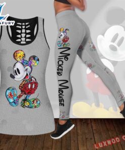 Combo Mickey Mouse Hollow Tanktop Legging Set Outfit