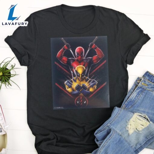 Deadpool And Wolverine 2024 Marvel Movie Black T-Shirt