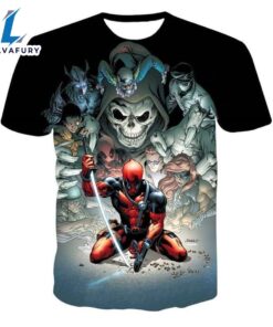 Deadpool Marvel Hero Sword Bullet Death Villain Cartoon 2024 T-Shirt