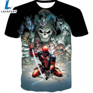 Deadpool Marvel Hero Sword Bullet Death Villain Cartoon 2024 T-Shirt
