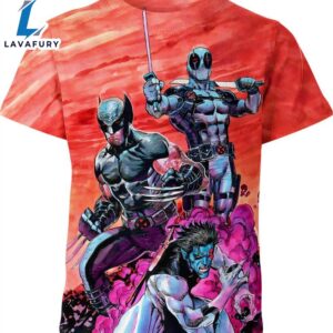 Deadpool Wolverine Nightcrawler Marvel Comics Shirt