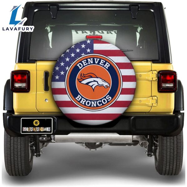 Denver Broncos Spare Tire Covers Custom US Flag Style