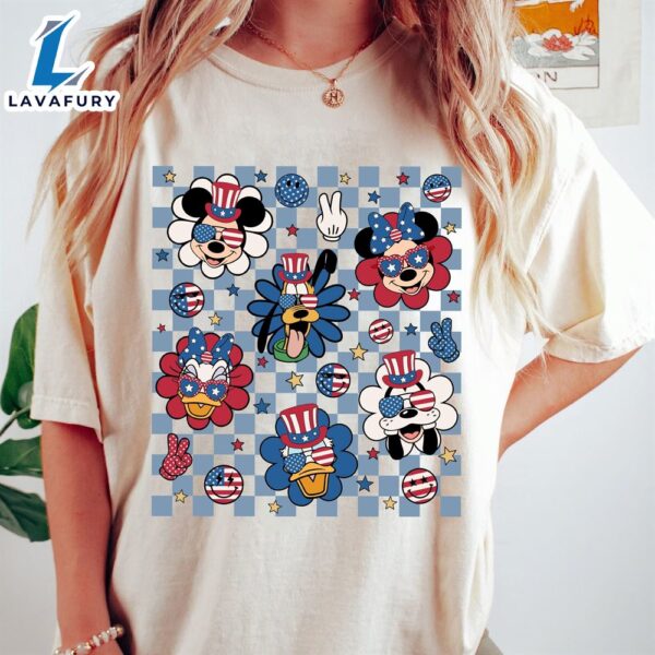 Disney 4th Of July Independence Retro Mickey And Friends Shirt