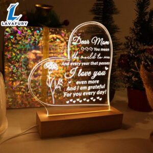 Generic 3D Illusion Lamp LED Wooden Base Acrylic Engraved Night To Mom