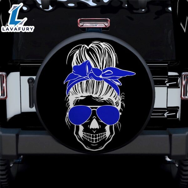 Girl Skull Blue Car Spare Tire Covers Gift For Campers