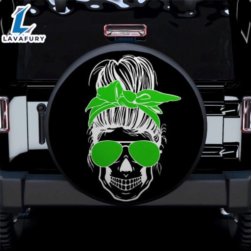 Girl Skull Green Car Spare Tire Covers Gift For Campers