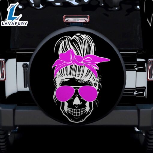 Girl Skull Pink Car Spare Tire Covers Gift For Campers