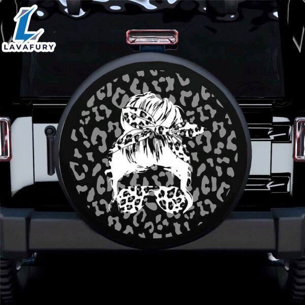 Girl with Leopard Cheetah Print Sunglasses (Any COLOR) Spare Tire Covers Gift For Campers