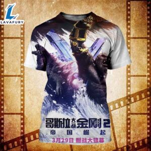 Godzilla X Kong The New Empire New Poster Release Rate March 29 2024 Fan Gifts 3d Shirt