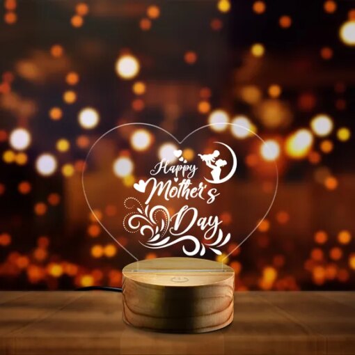 Happy Mother’s Day Night Light Mother’s Day Gift Mommy Birthday Gift Mother-in-law Gift Stepmom Bonus Mom Gift