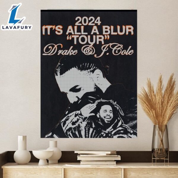 It’s All A Blur Tour 2024 Drake & J.Cole Poster Canvas