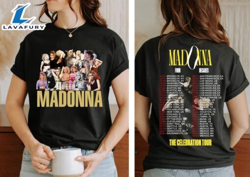 Madonna The Celebration Tour Four Decades Music Tour 2024 Two-Sided Shirt