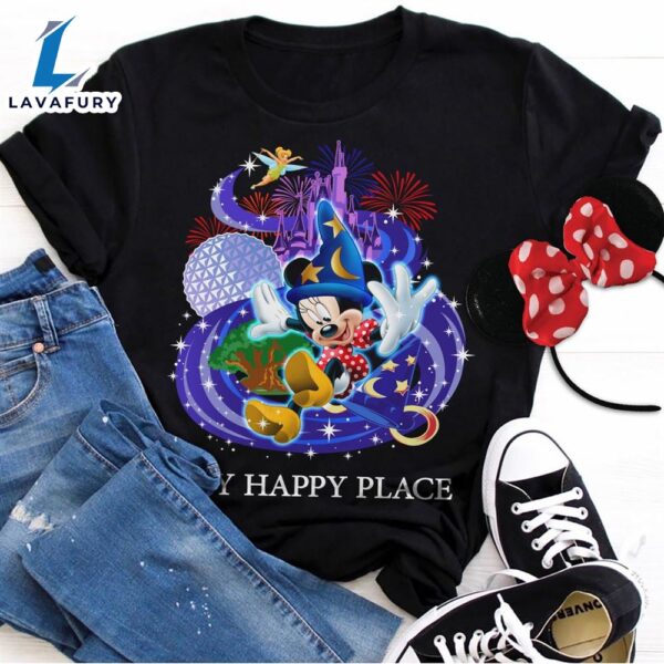 Mickey Mouse Ears Castle Happy Place Happy New Years 2024 Tshirt