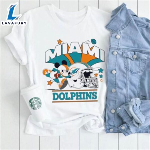Mickey Mouse Player Nfl Miami Dolphins Football Helmet Logo Character Funny Shirt