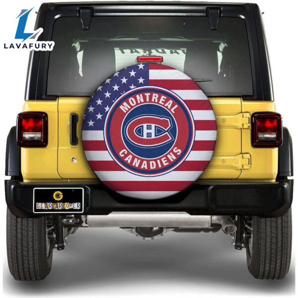 Montreal Canadiens Spare Tire Covers Custom US Flag Style