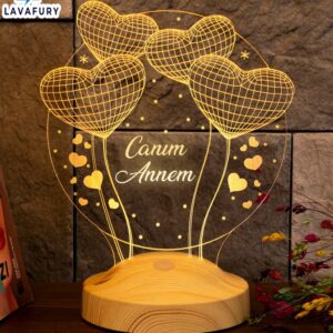 Mother’s Day Gift Dear Mother 3D Balloon Hearts Globe 3D Led Lamp