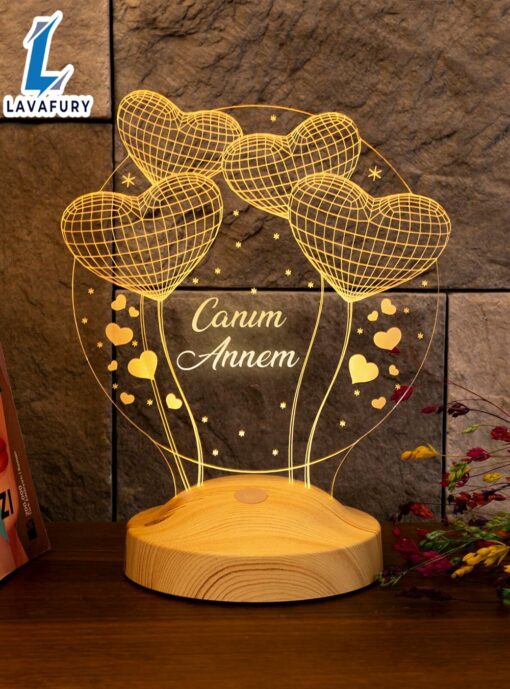 Mother’s Day Gift Dear Mother 3D Balloon Hearts Globe 3D Led Lamp