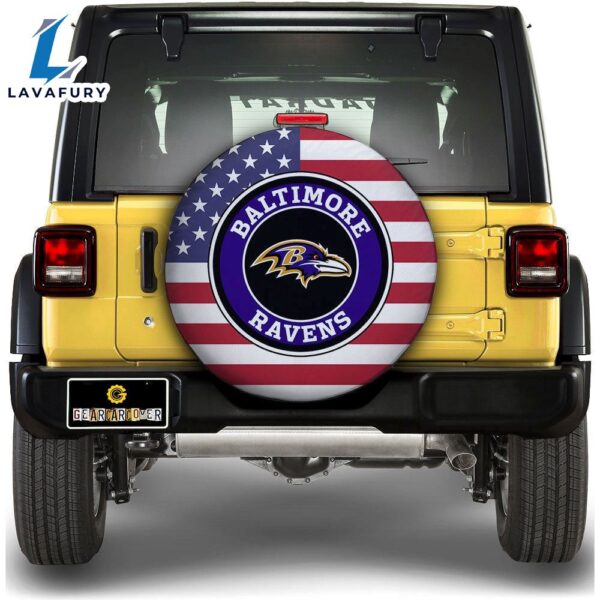 NFL Baltimore Ravens Spare Tire Covers Custom US Flag Style