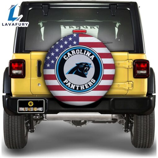 NFL Carolina Panthers Spare Tire Covers Custom US Flag Style