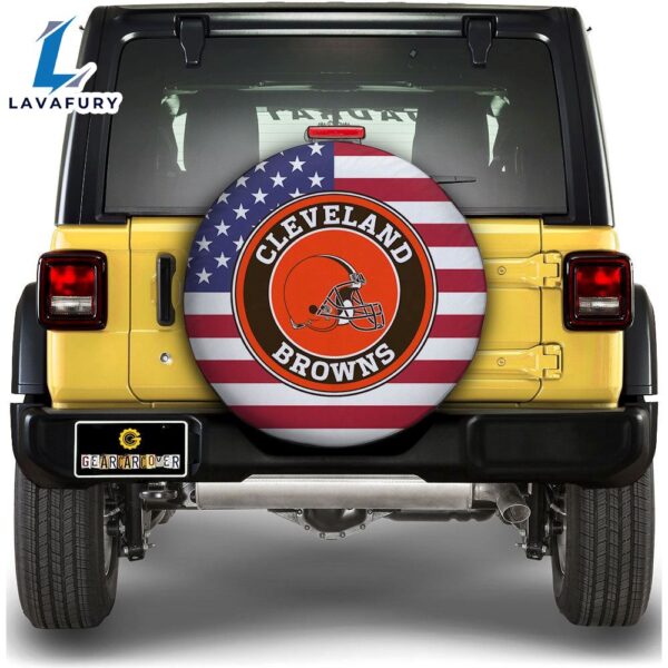 NFL Cleveland Browns Spare Tire Covers Custom US Flag Style