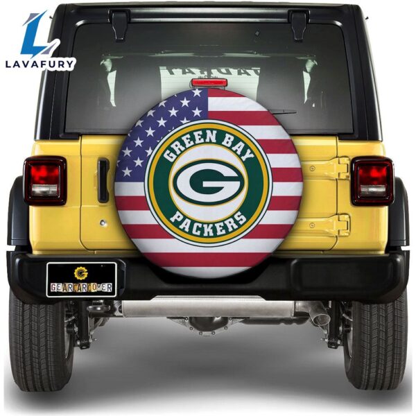 NFL Green Bay Packers Spare Tire Covers Custom US Flag Style