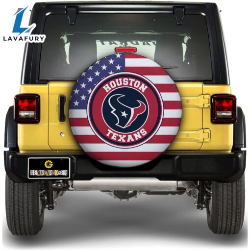 NFL Houston Texans Spare Tire Covers Custom US Flag Style