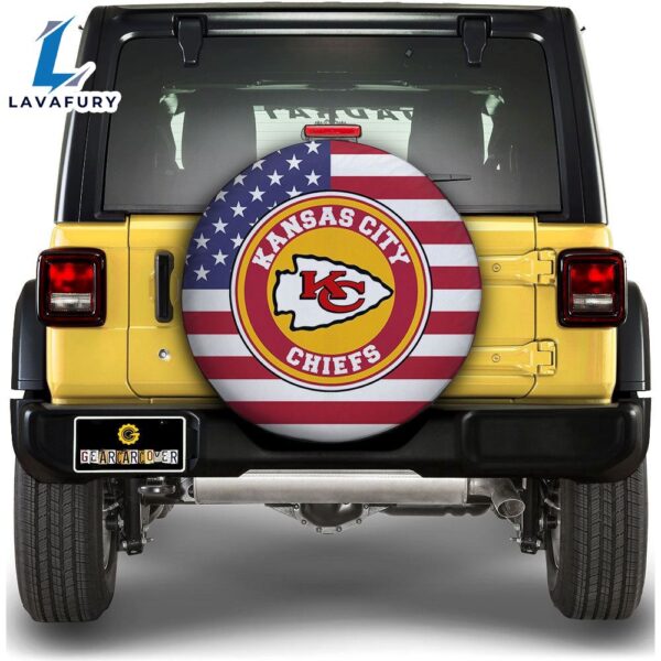 NFL Kansas City Chiefs Spare Tire Covers Custom US Flag Style