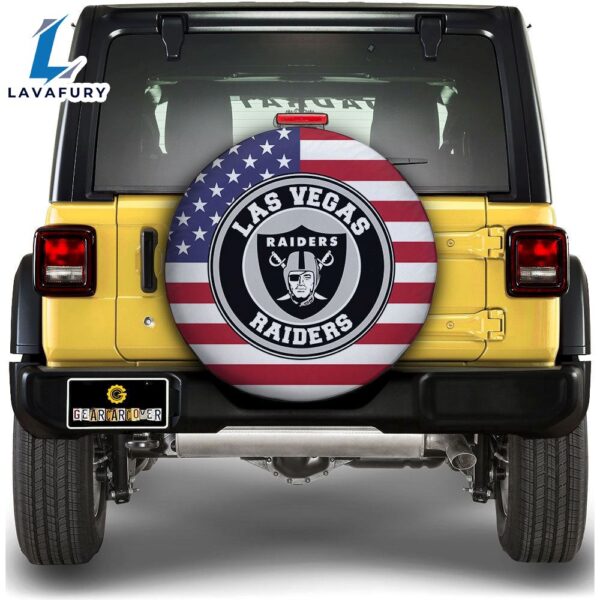NFL Las Vegas Raiders Spare Tire Covers Custom US Flag Style