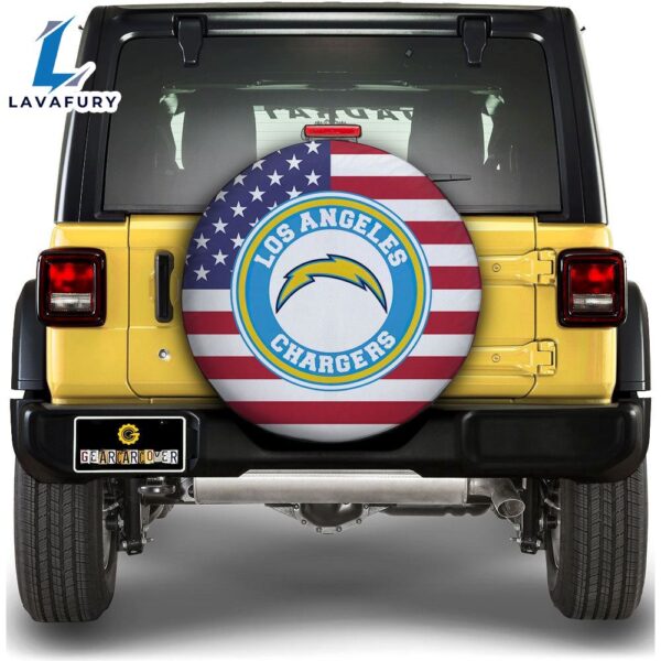NFL Los Angeles Chargers Spare Tire Covers Custom US Flag Style