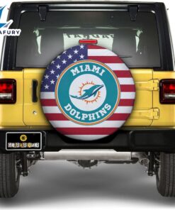 NFL Miami Dolphins Spare Tire Covers Custom US Flag Style