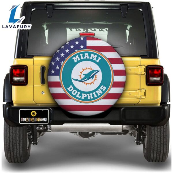 NFL Miami Dolphins Spare Tire Covers Custom US Flag Style