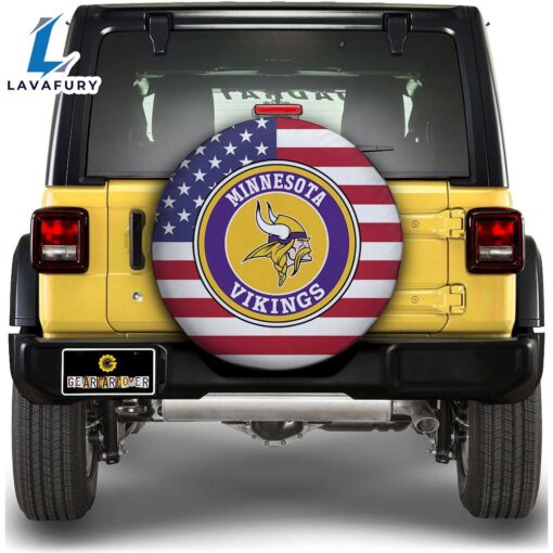 NFL Minnesota Vikings Spare Tire Covers Custom US Flag Style