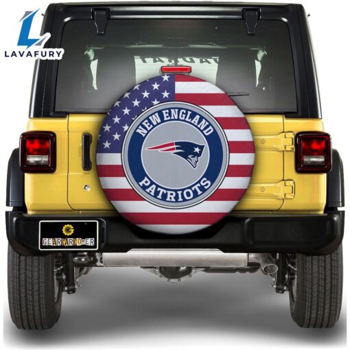 NFL New England Patriots Spare Tire Covers Custom US Flag Style