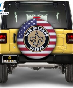 NFL New Orleans Saints Spare Tire Covers Custom US Flag Style