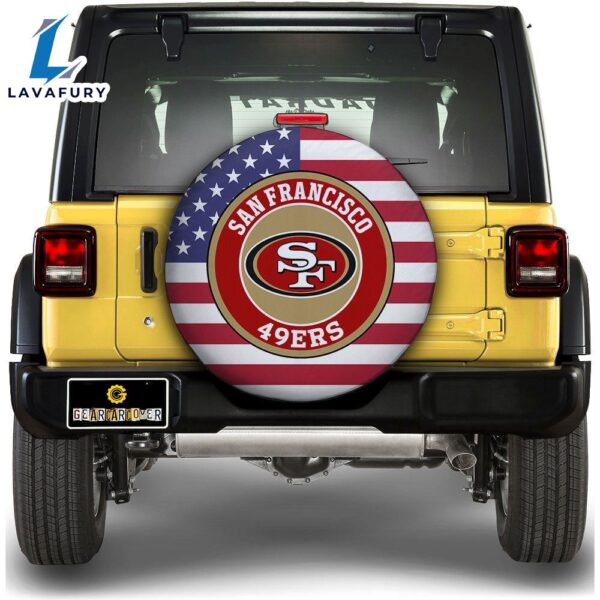 NFL San Francisco 49ers Spare Tire Covers Custom US Flag Style
