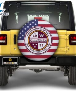 NFL Washington Commanders Spare Tire Covers Custom US Flag Style