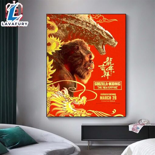 New International Lunar New Year 2024 Poster For Godzilla X Kong A New Empire Canvas