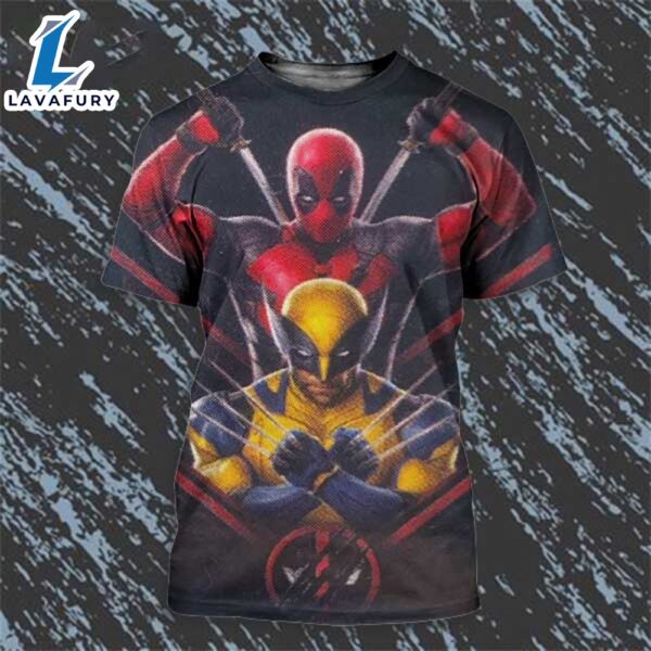 New Promotional Art Featuring Deadpool And Wolverine In Deadpool 3 All Over Print Shirt