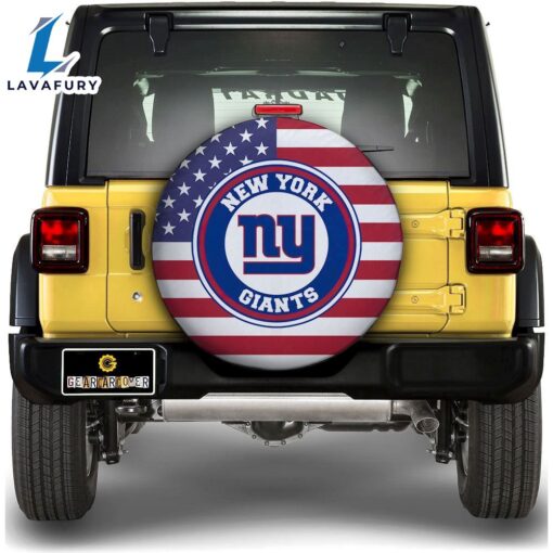 New York Giants Spare Tire Covers Custom US Flag Style