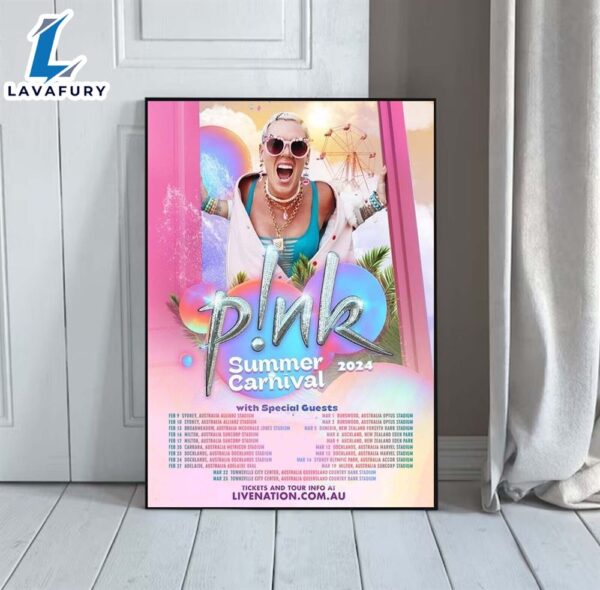 P!Nk Summer Carnival 2024 Tour Poster Canvas