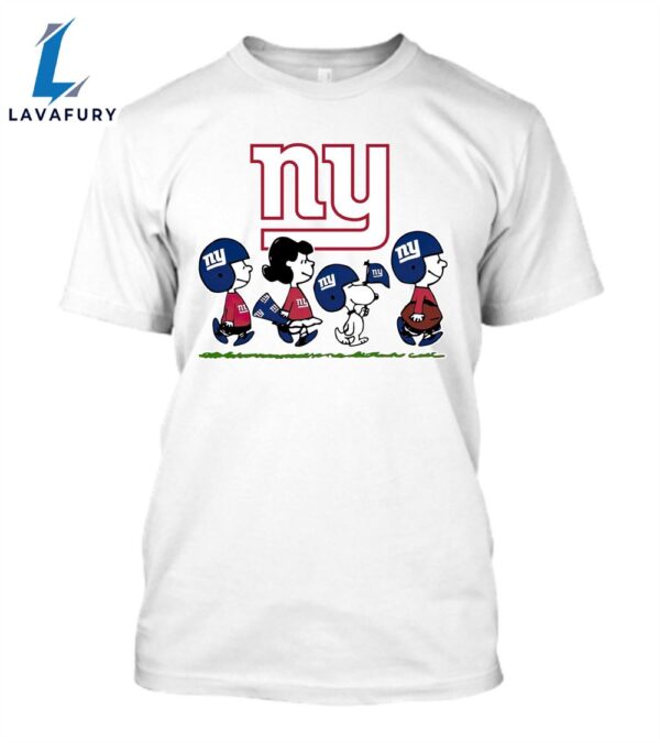 Peanuts Snoopy Football Team With The New York Giants Nfl Merch T-Shirt