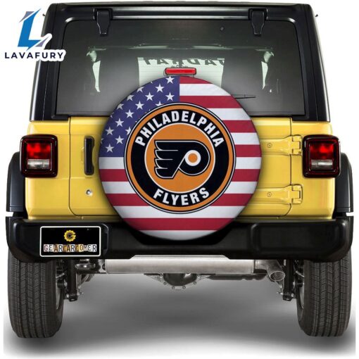 Philadelphia Flyers Spare Tire Covers Custom US Flag Style